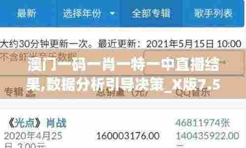澳门一码一肖一特一中直播结果,数据分析引导决策_X版7.588