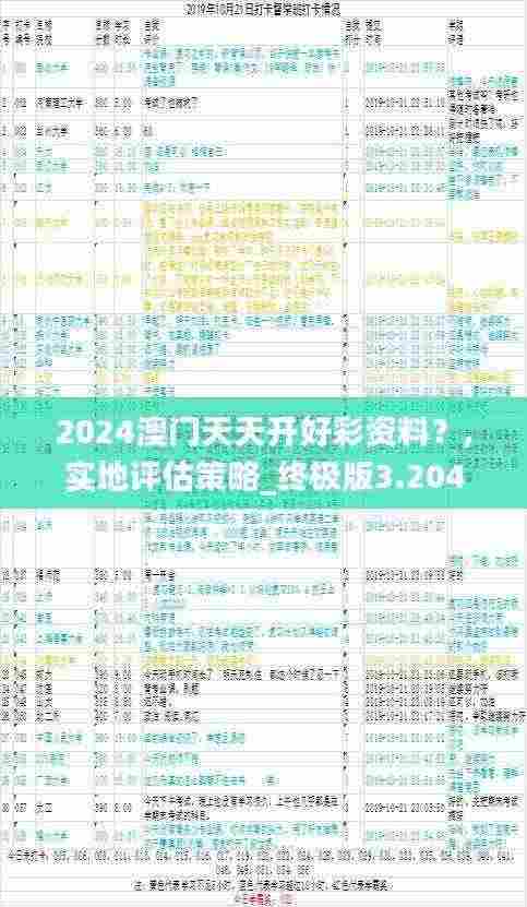 2024澳门天天开好彩资料？,实地评估策略_终极版3.204