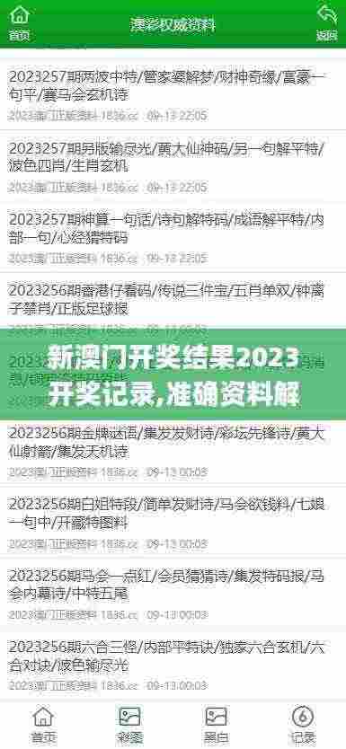 新澳门开奖结果2023开奖记录,准确资料解释定义_标准版3.782