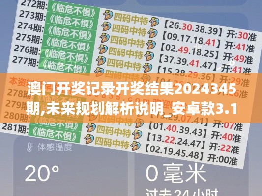 澳门开奖记录开奖结果2024345期,未来规划解析说明_安卓款3.166
