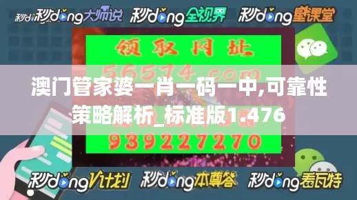 澳门管家婆一肖一码一中,可靠性策略解析_标准版1.476