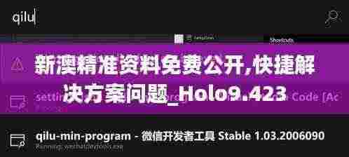 新澳精准资料免费公开,快捷解决方案问题_Holo9.423