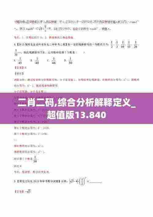 二肖二码,综合分析解释定义_超值版13.840