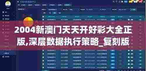 2004新澳门天天开好彩大全正版,深层数据执行策略_复刻版4.458