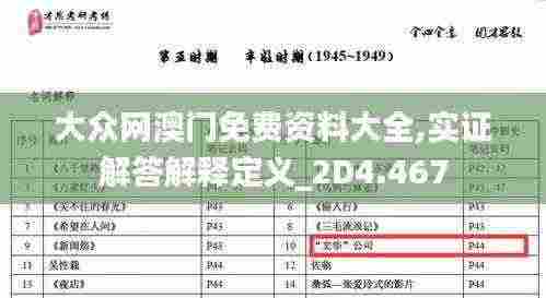 大众网澳门免费资料大全,实证解答解释定义_2D4.467