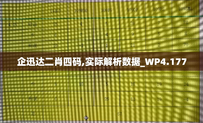 企迅达二肖四码,实际解析数据_WP4.177