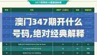 澳门347期开什么号码,绝对经典解释定义_Windows2.876