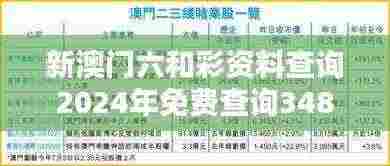 新澳门六和彩资料查询2024年免费查询348期图片：免费查询如何助力玩家决策