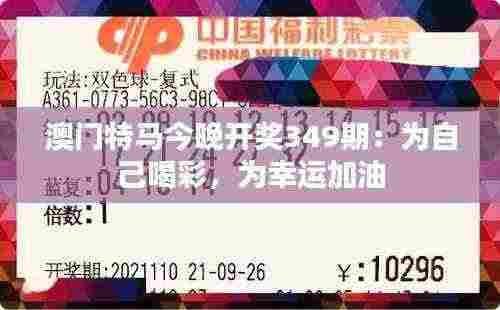 澳门特马今晚开奖349期:为自己喝彩,为幸运加油