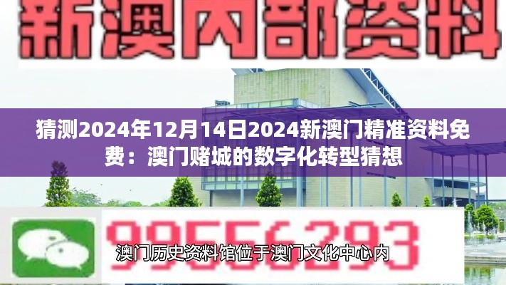 猜测2024年12月14日2024新澳门精准资料免费:澳门赌城的数字化转型猜想