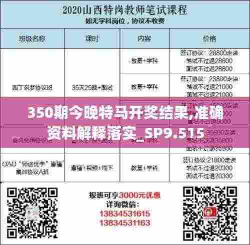 350期今晚特马开奖结果,准确资料解释落实_SP9.515