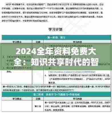 2024全年资料免费大全：知识共享时代的智慧结晶