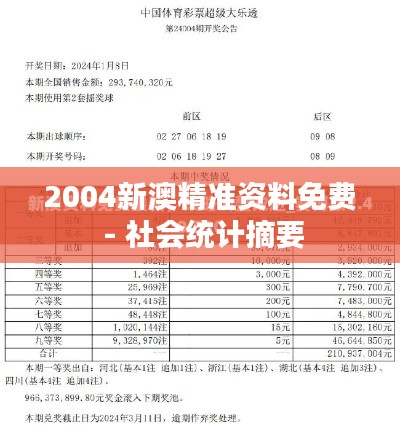 2004新澳精准资料免费 - 社会统计摘要