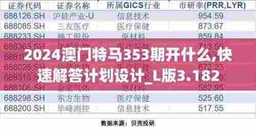 2024澳门特马353期开什么,快速解答计划设计_L版3.182