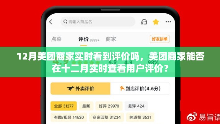 美团商家能否在十二月实时查看用户评价功能?