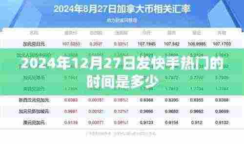 快手热门发布时间预测,2024年12月27日揭秘