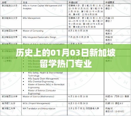 历史上的新加坡留学热门专业概览,一月三日探秘