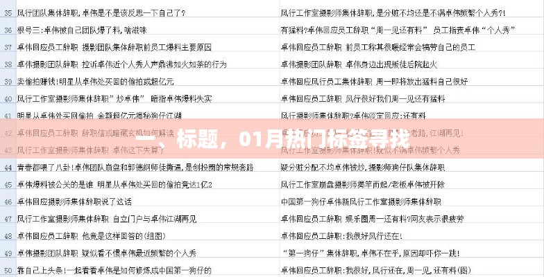 热门标签大揭秘,一月份流行趋势盘点