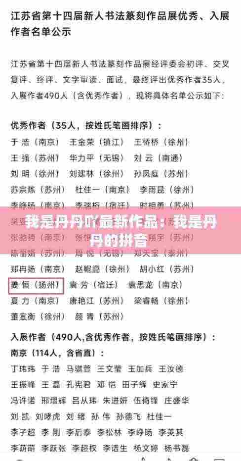 我是丹丹吖最新作品：我是丹丹的拼音 