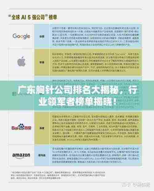 广东胸针公司排名大揭秘,行业领军者榜单揭晓!