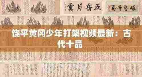 饶平黄冈少年打架视频最新:古代十品