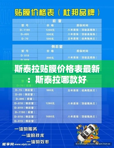 斯泰拉贴膜价格表最新:斯泰拉哪款好