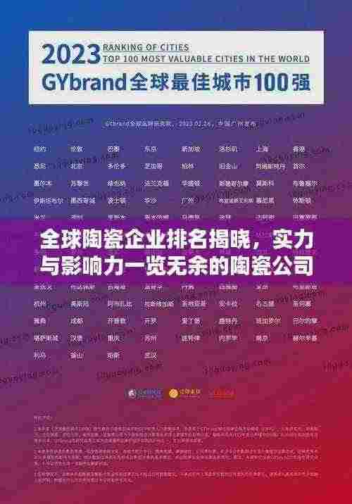全球陶瓷企业排名揭晓,实力与影响力一览无余的陶瓷公司榜单