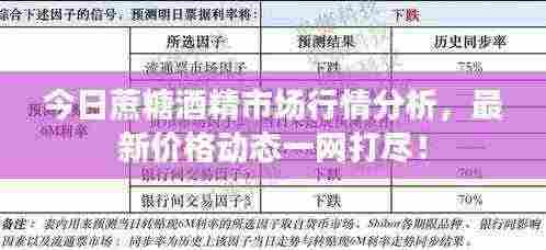 今日蔗糖酒精市场行情分析,最新价格动态一网打尽!