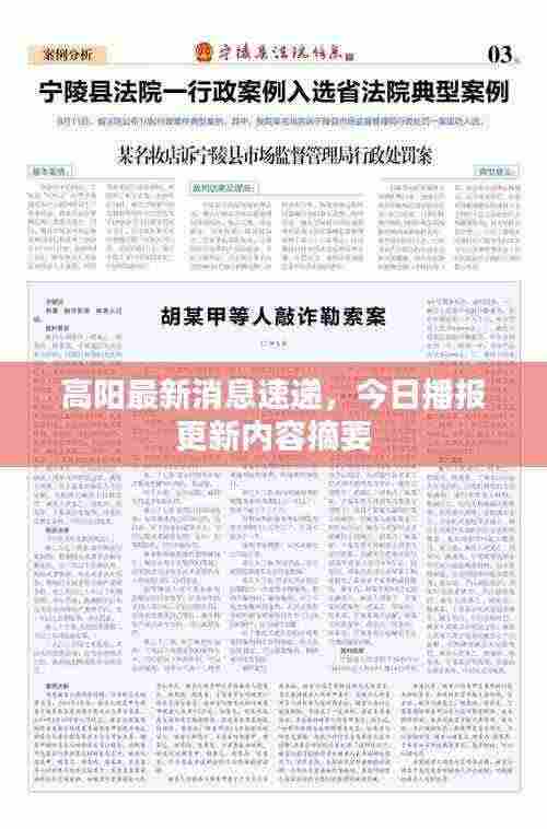 高阳最新消息速递,今日播报更新内容摘要