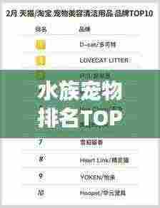 水族宠物排名TOP 10榜单揭晓！