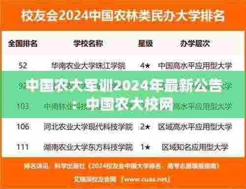 中国农大军训2024年最新公告:中国农大校网