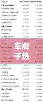 车牌子热门排名前十，价格大揭秘！