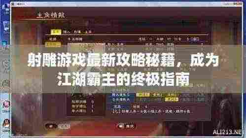 射雕游戏最新攻略秘籍,成为江湖霸主的终极指南