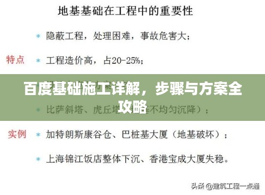 百度基础施工详解,步骤与方案全攻略