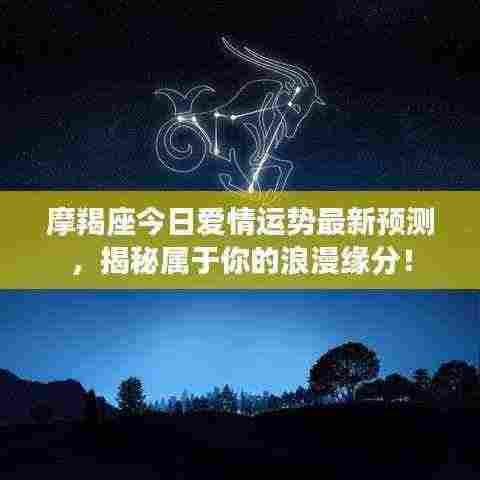 摩羯座今日爱情运势最新预测,揭秘属于你的浪漫缘分!
