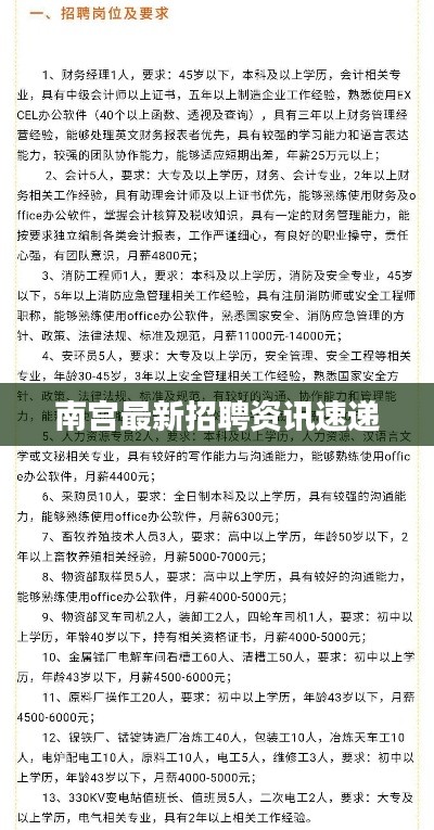 南宫最新招聘资讯速递