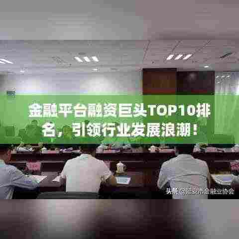 金融平台融资巨头TOP10排名,引领行业发展浪潮!