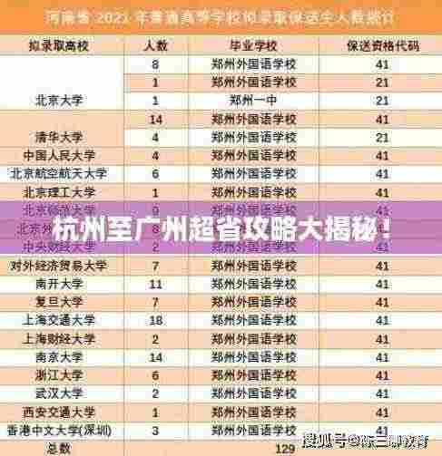 杭州至广州超省攻略大揭秘!