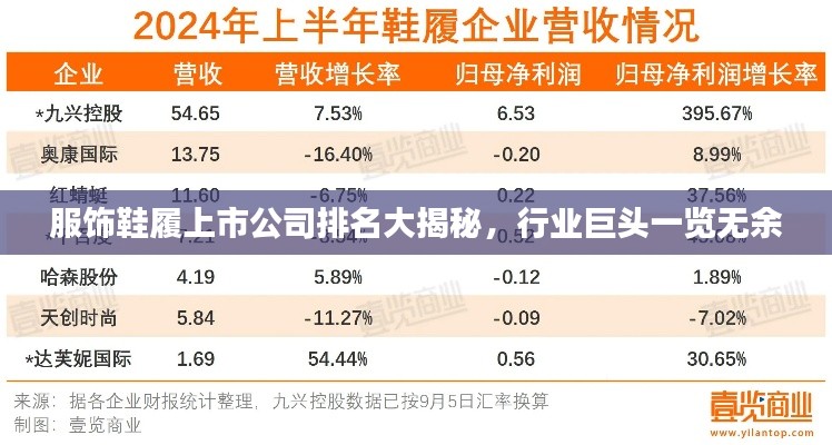 服饰鞋履上市公司排名大揭秘,行业巨头一览无余