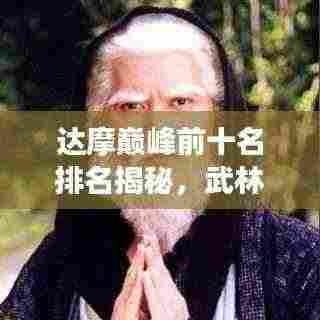 达摩巅峰前十名排名揭秘，武林传奇震撼来袭！