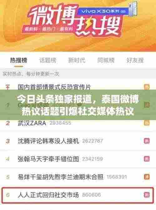 今日头条独家报道,泰国微博热议话题引爆社交媒体热议