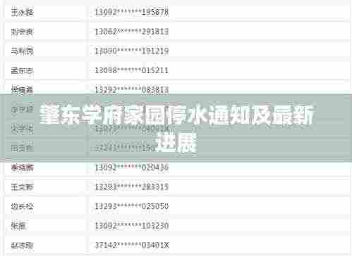 肇东学府家园停水通知及最新进展