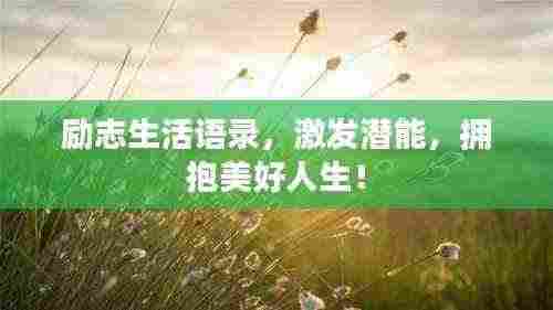 励志生活语录,激发潜能,拥抱美好人生!