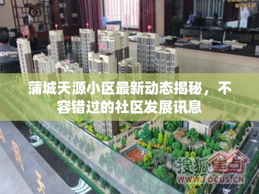 蒲城天源小区最新动态揭秘,不容错过的社区发展讯息