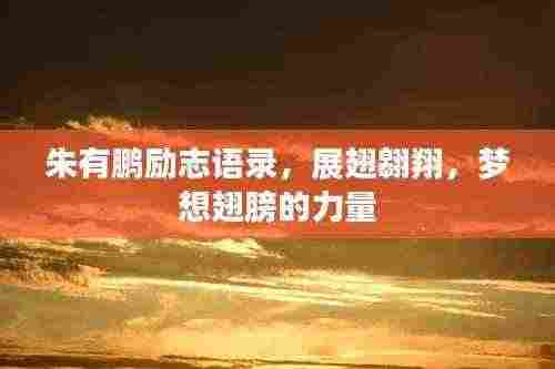 朱有鹏励志语录,展翅翱翔,梦想翅膀的力量