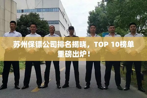 苏州保镖公司排名揭晓,TOP 10榜单重磅出炉!