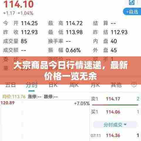 大宗商品今日行情速递,最新价格一览无余