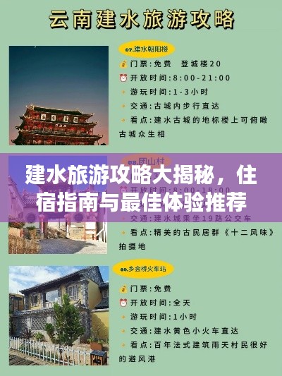 建水旅游攻略大揭秘，住宿指南与最佳体验推荐