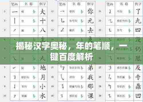 揭秘汉字奥秘,年的笔顺,一键百度解析