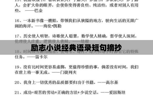 励志小说经典语录短句摘抄